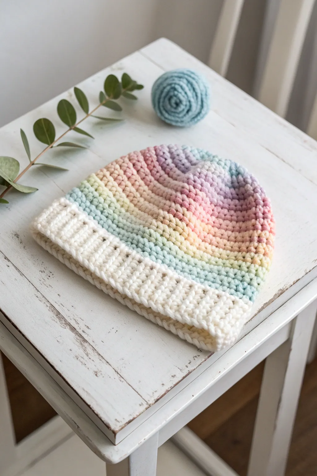 Brighten your day with a handcrafted rainbow beanie—where simplicity meets vibrant charm.