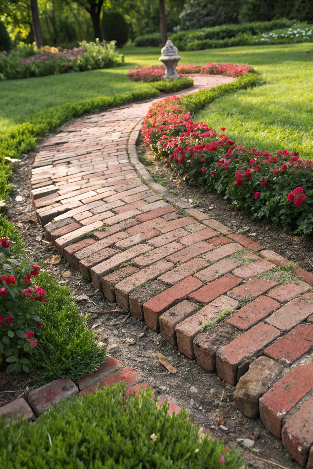 Step into a storybook garden with a pathway paved in history.