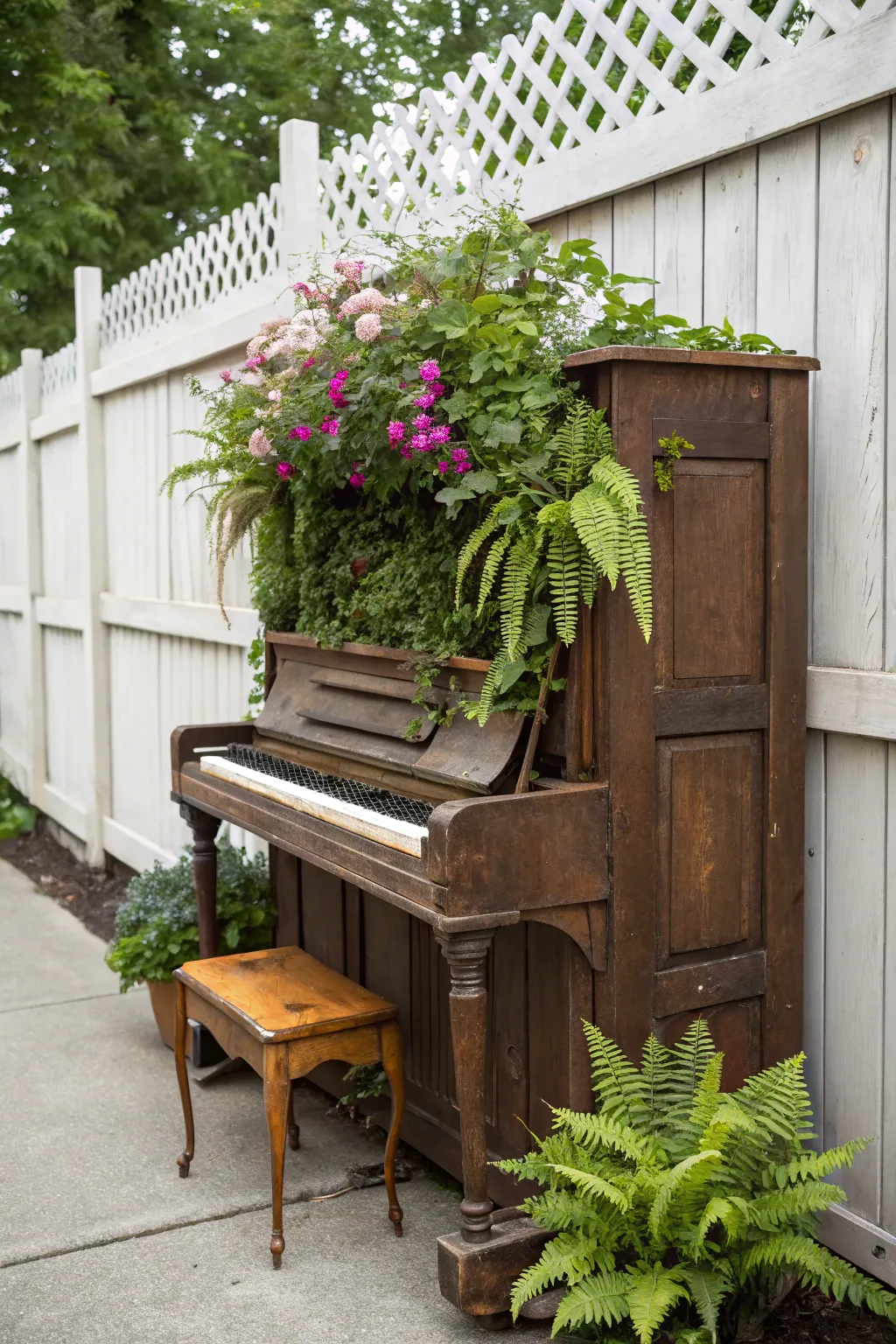 Breathe new life into your old piano—turn it into a captivating garden masterpiece.