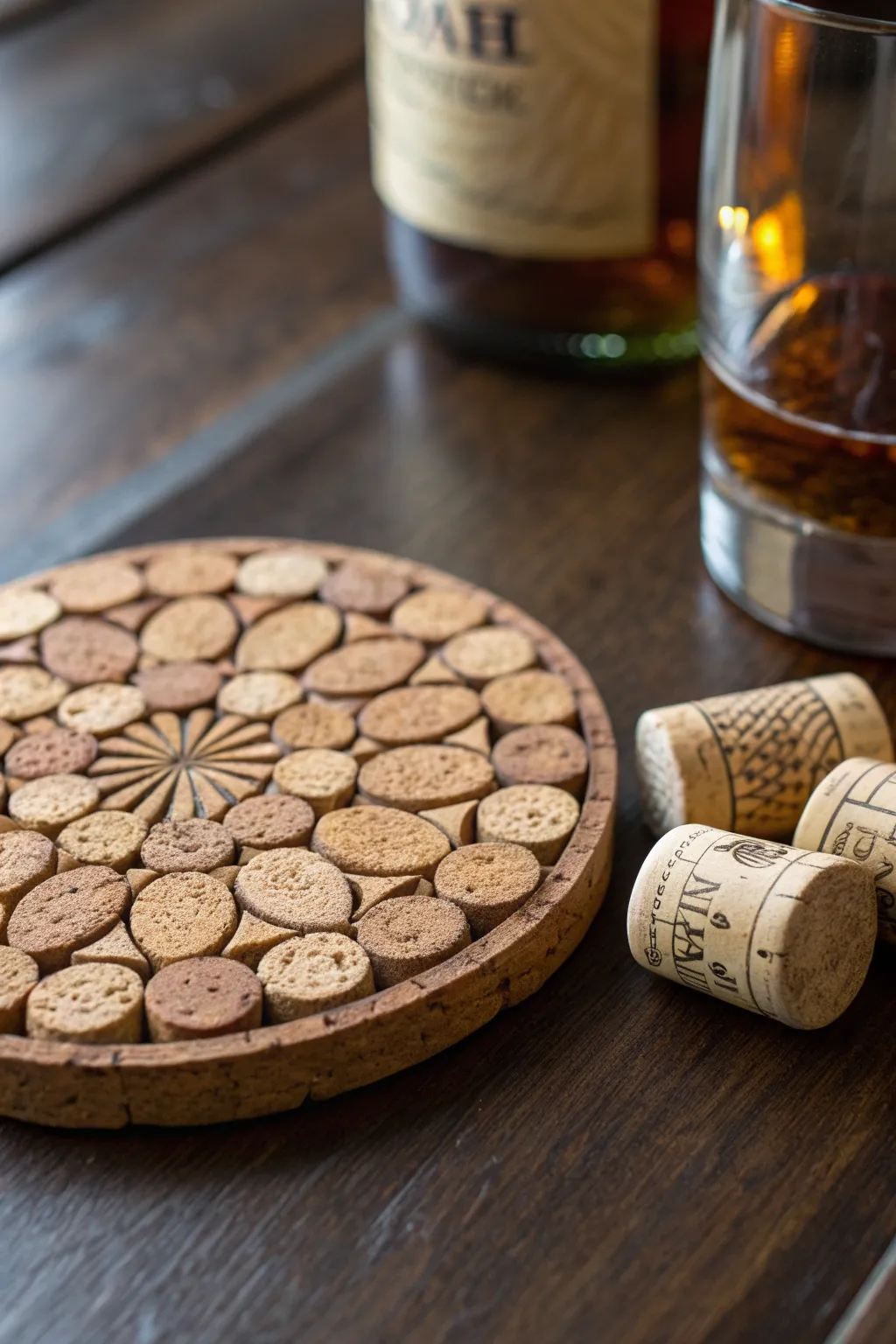 Elevate your space with handcrafted cork coasters—where rustic charm meets function!