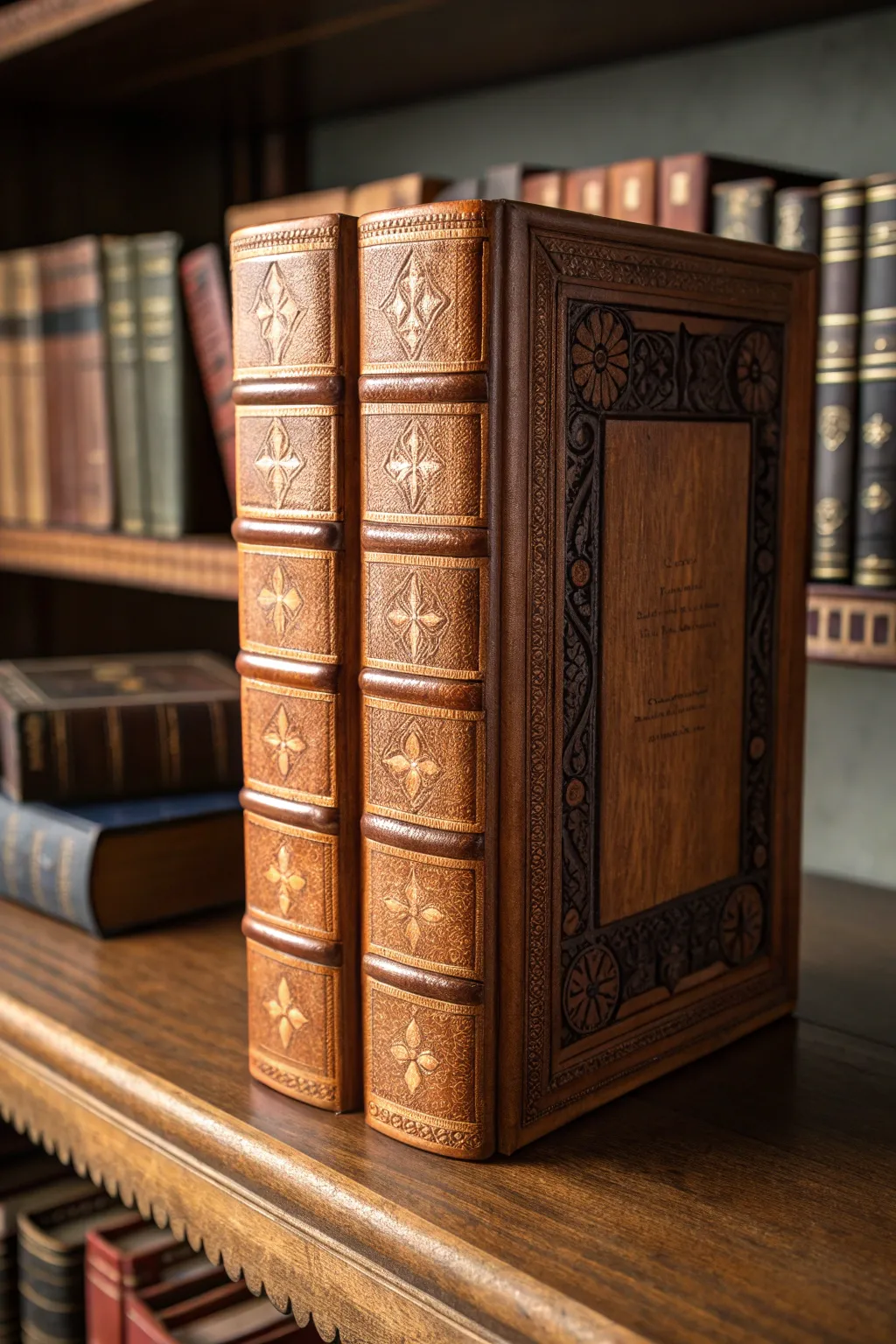 Blend mystery with craftsmanship: a classic book spine wooden box for your bookshelf.