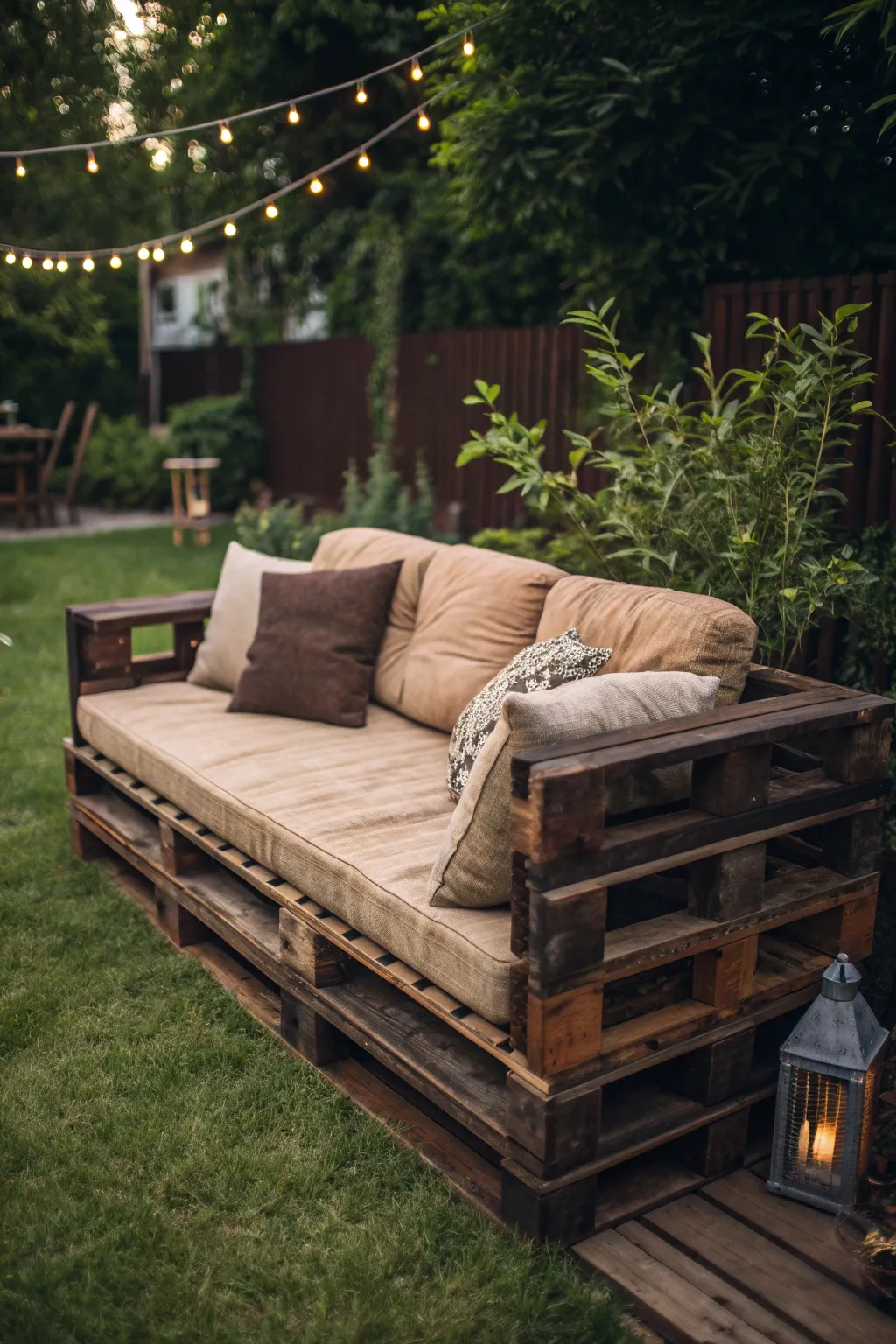 Transform your backyard into a cozy retreat with this handcrafted pallet lounge.