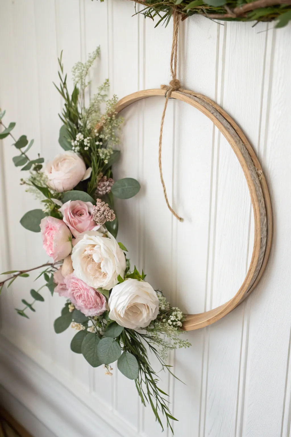 Embrace timeless elegance with a handcrafted floral wreath that brings nature's beauty indoors.