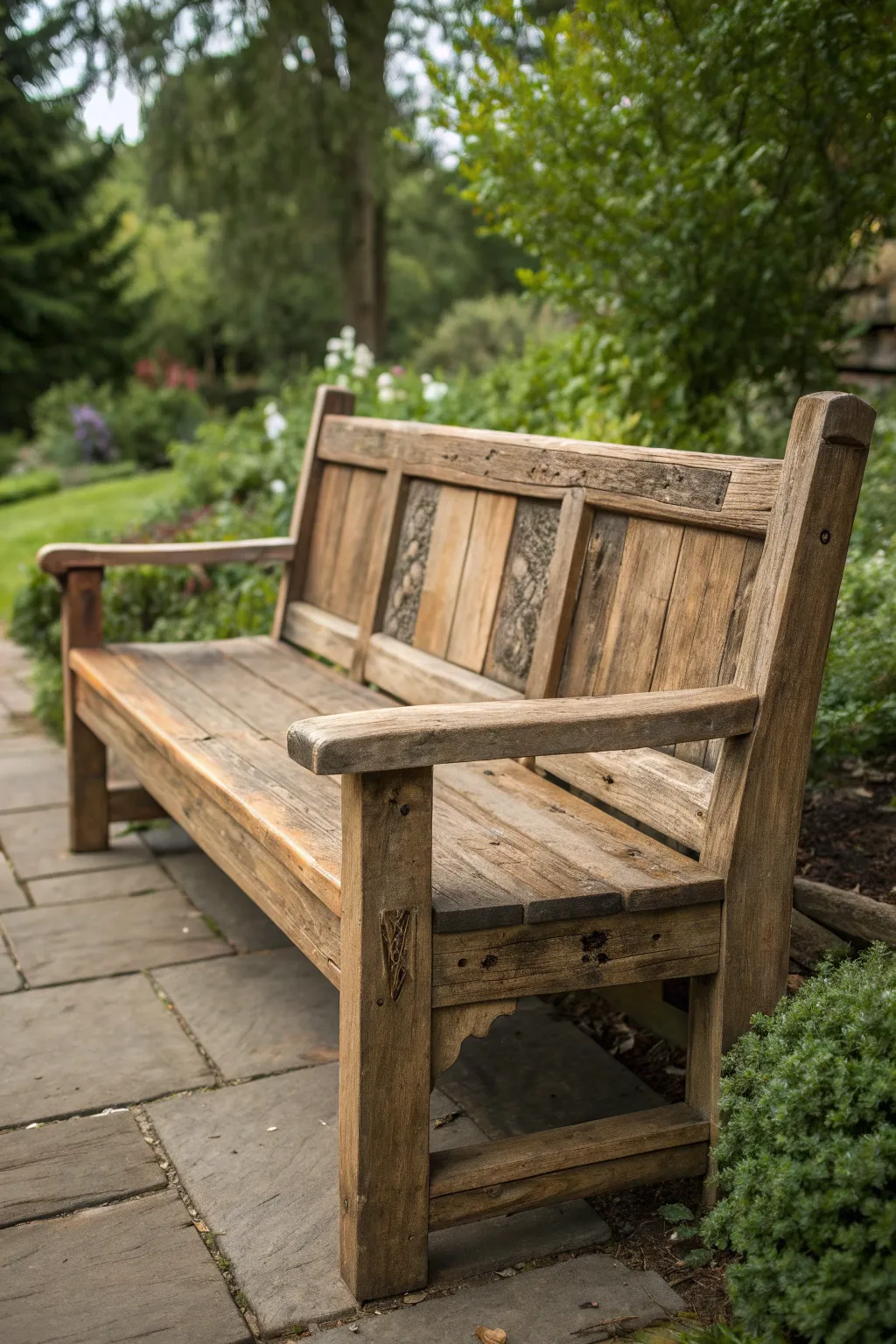 Elevate your garden with the timeless charm of a handcrafted rustic bench.