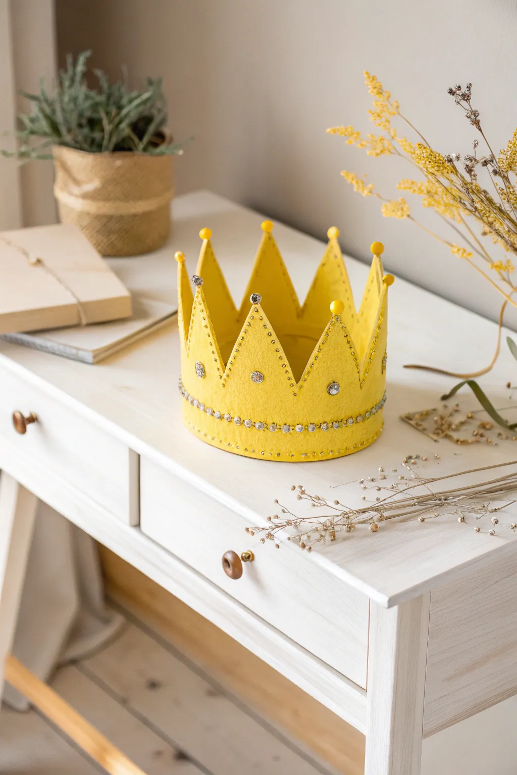 Bring a ray of sunshine to your crafting corner with this charming paper plate crown! ☀️👑 #CraftingJoy #ScandiBoho