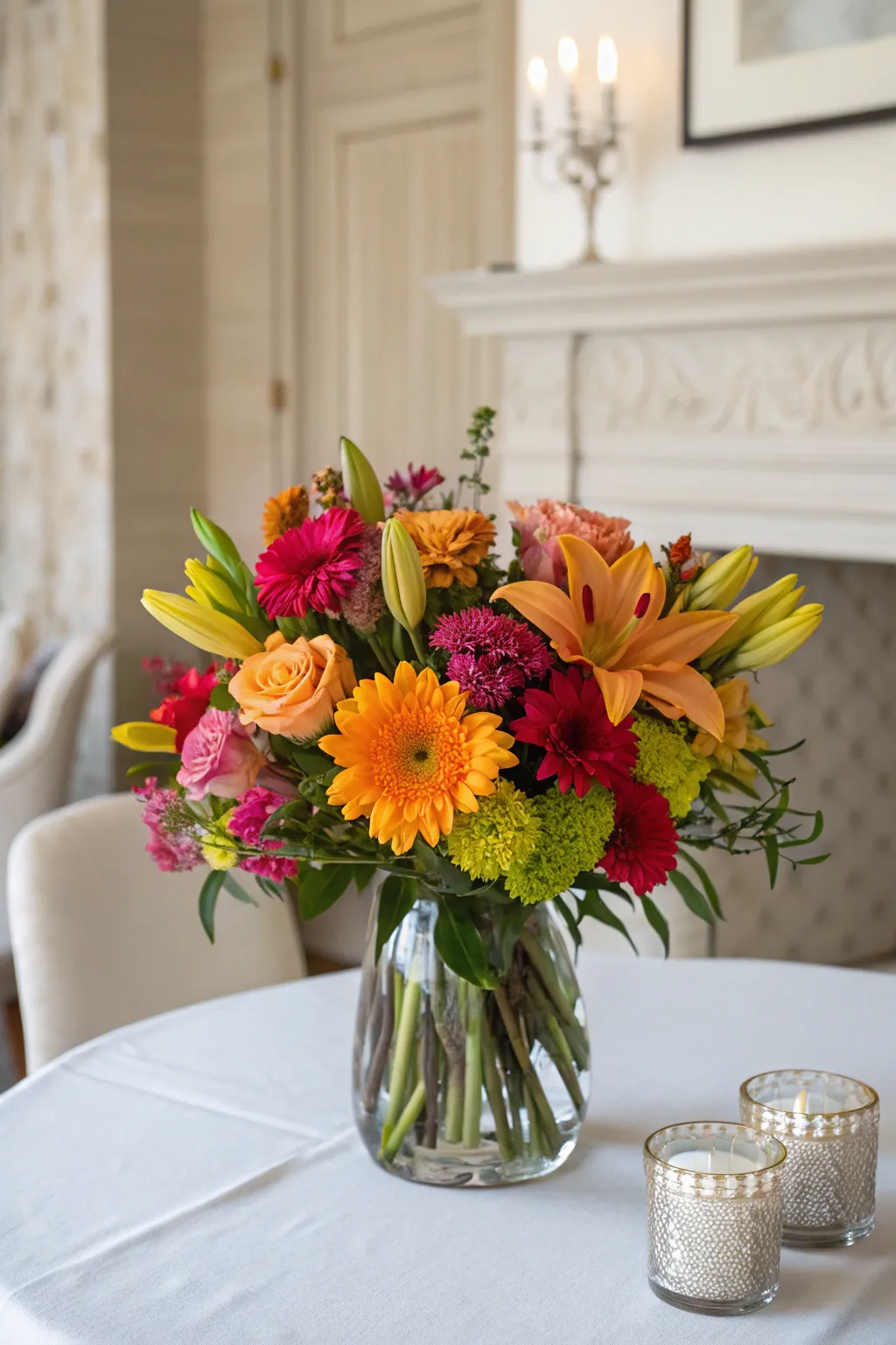 A colorful centerpiece that adds vibrancy and energy to the setting.