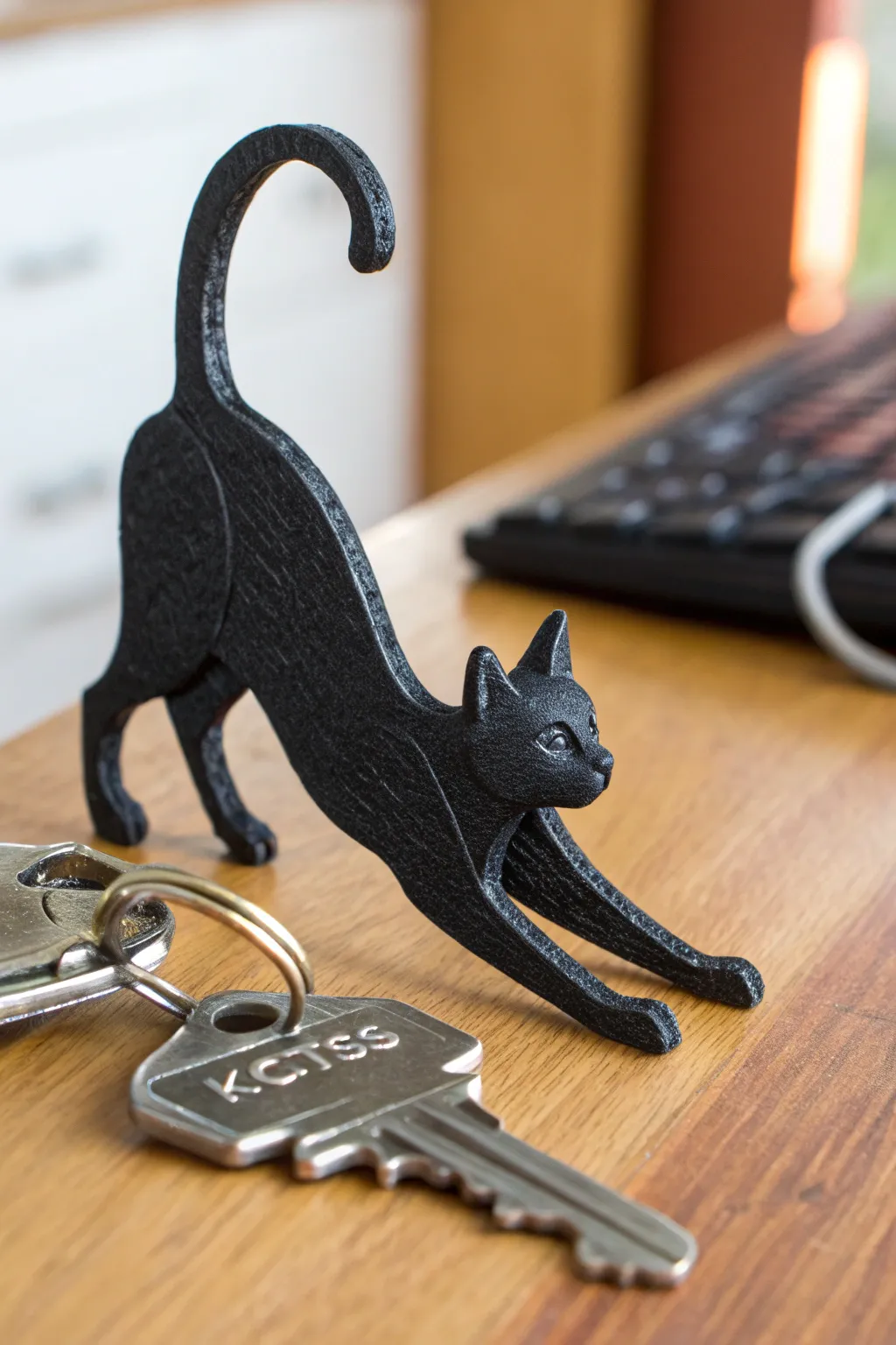 Elevate your entryway with this artful 3D-printed cat key holder - where form meets function.