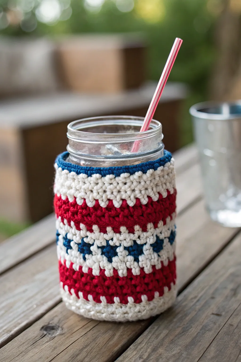 Celebrate the 4th of July in style with these charming Patriotic Mason Jar Cozies, where simplicity meets artisan elegance.