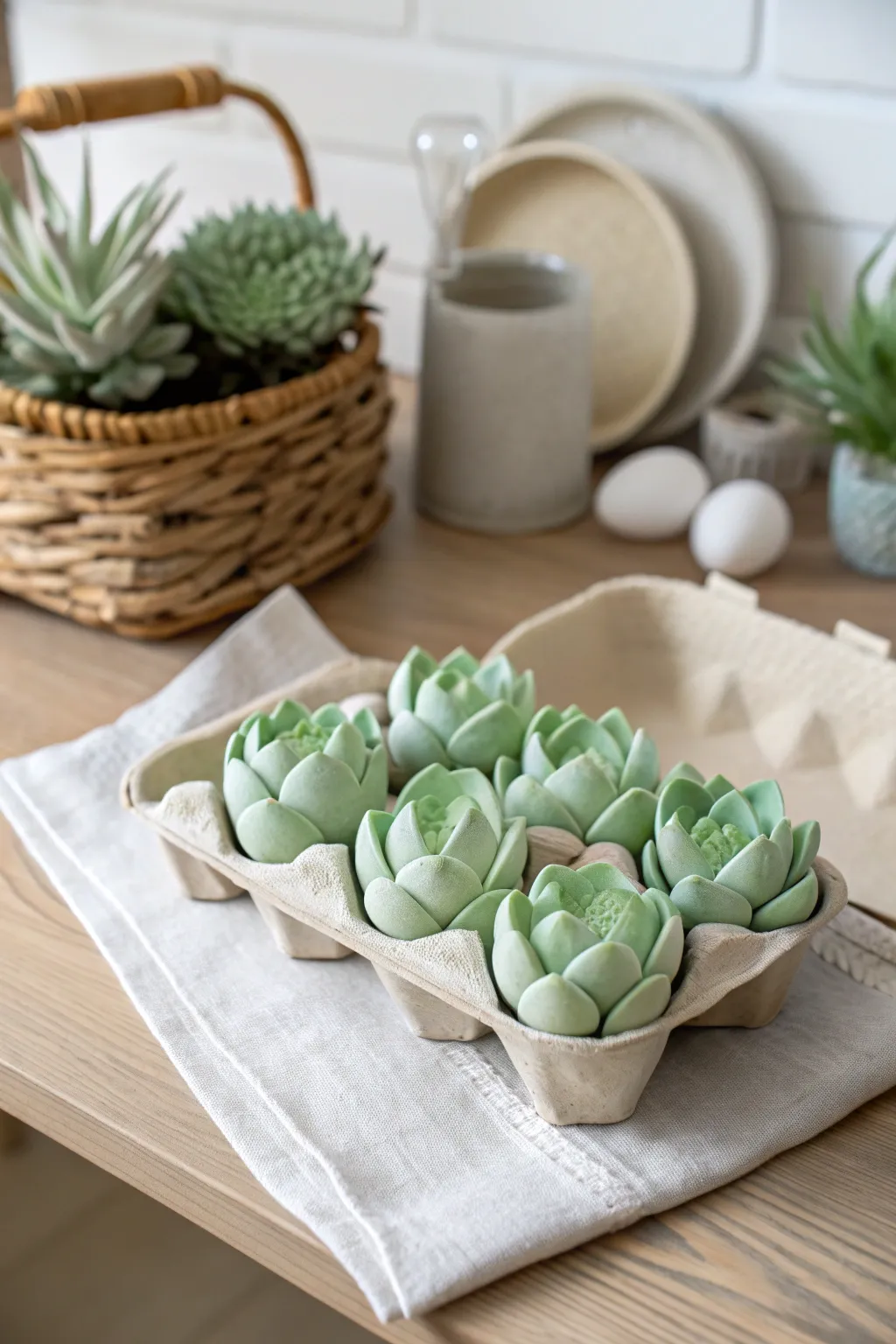 Transform everyday items into charming decor with this egg carton succulent craft - where simplicity meets natural beauty.