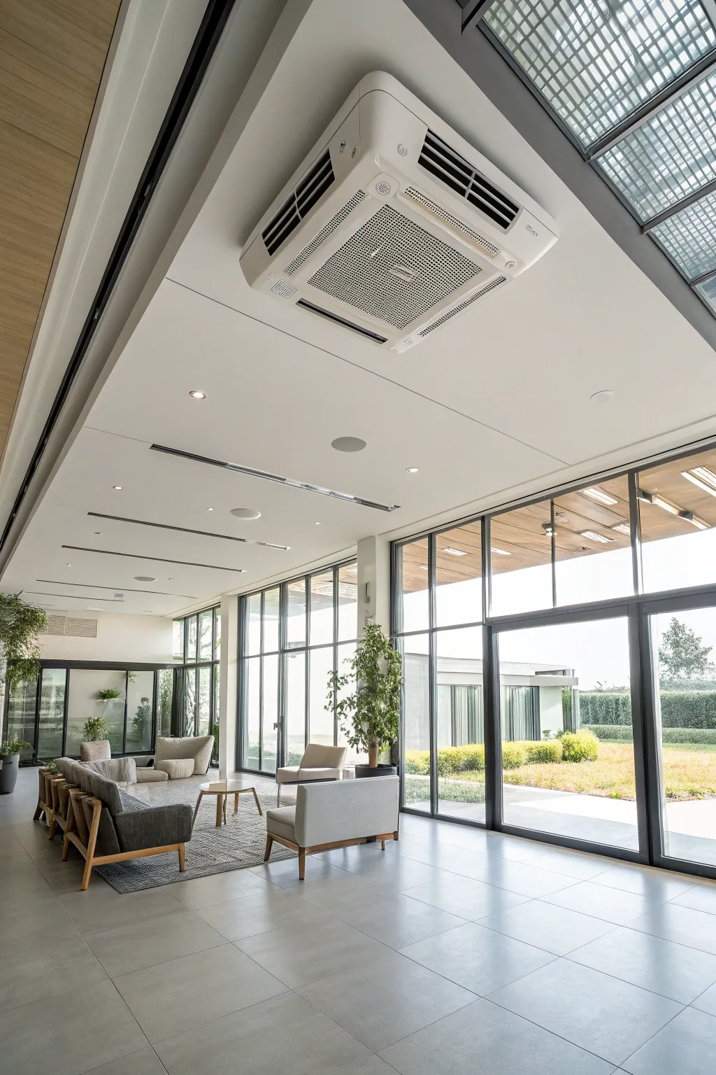 Achieve a modern look by integrating your AC unit into ceiling designs.