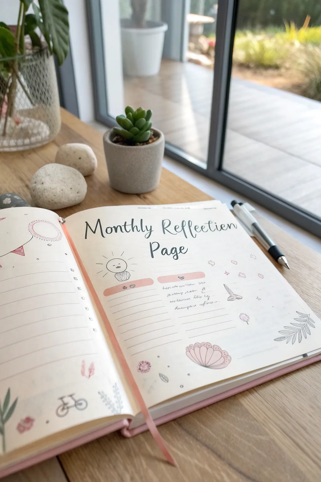 Find clarity and inspiration in your monthly reflections. ✨ #BulletJournal #MinimalistMagic