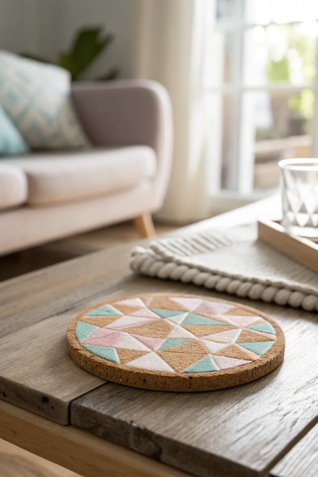 Elevate your coffee table with handcrafted cork coasters – where simplicity meets artistry.