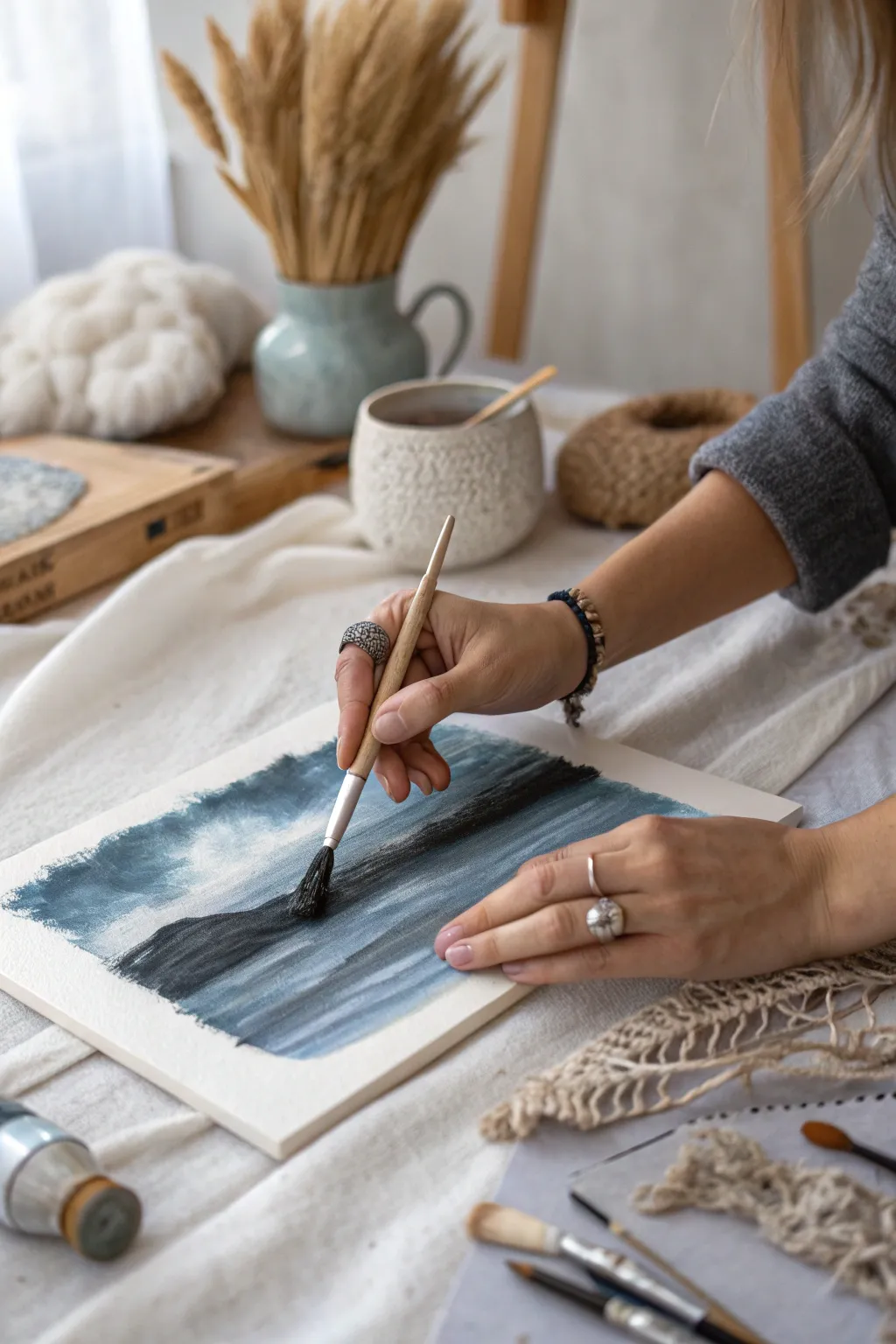 Dreamy Depths: Master the art of moody smudging for captivating gradients.