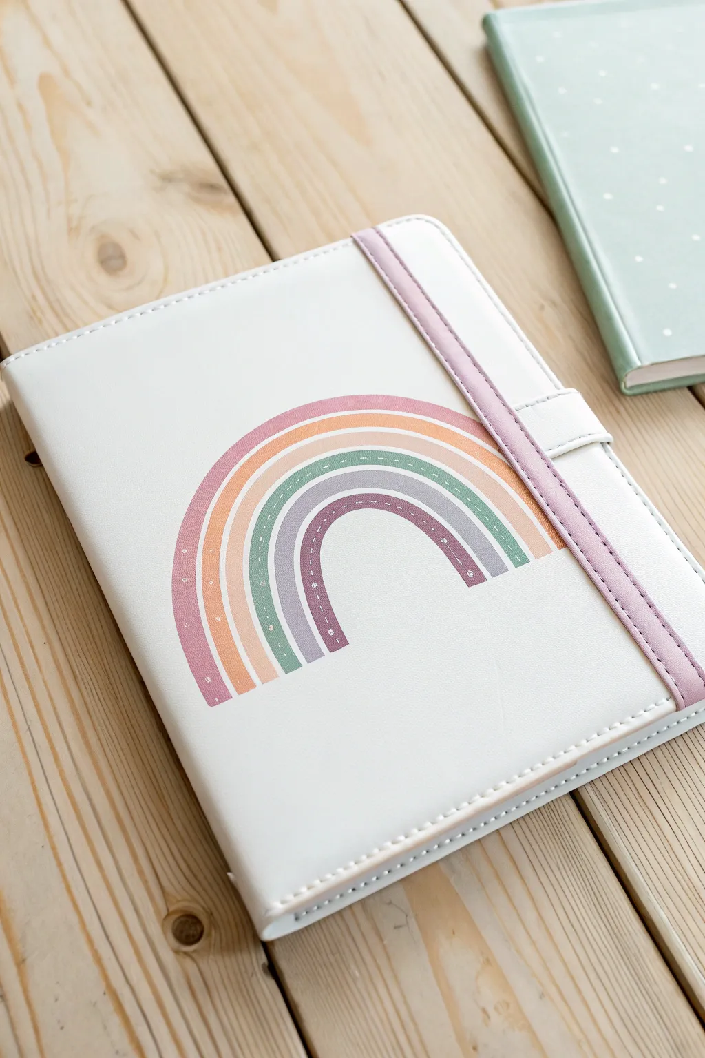 Embrace joy with a touch of color: A minimalist rainbow binder cover for your busy week.