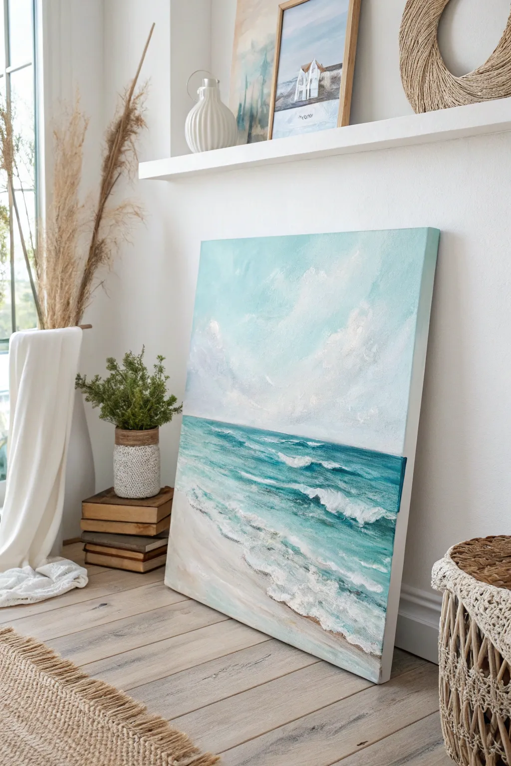 Immerse yourself in the tranquility of an enchanting seascape, where art meets serenity.