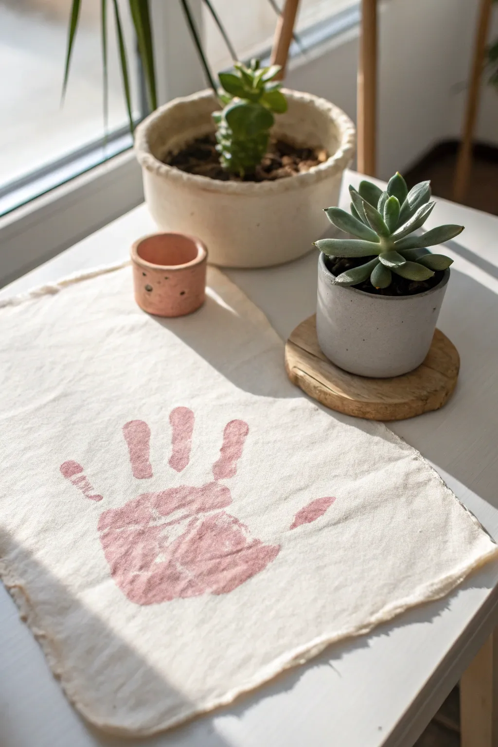 Capture the beauty of tiny hands with these charming handprint keepsakes, blending simplicity and natural elegance.