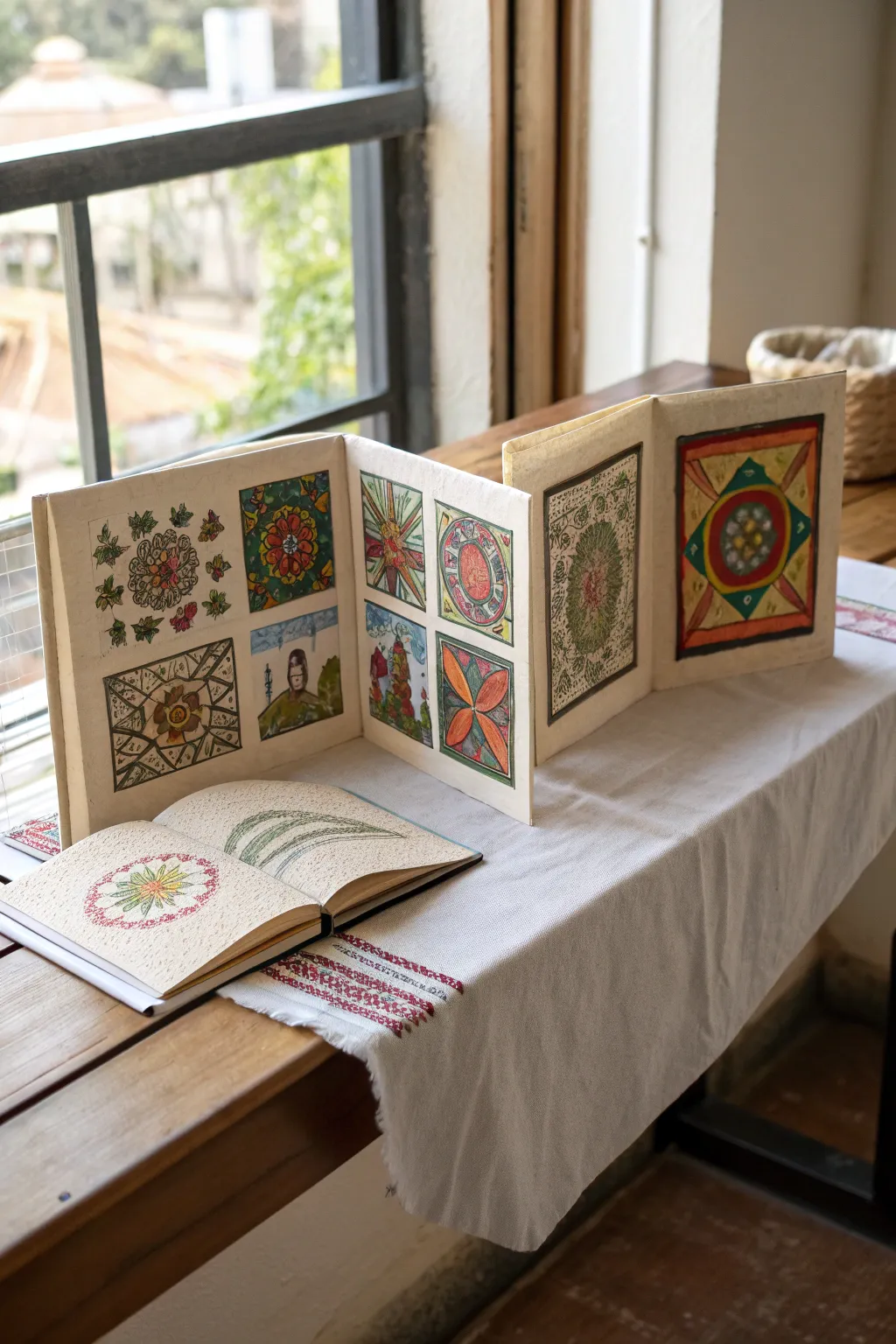 Journey through global artistry—an accordion book that celebrates the beauty of world cultures.