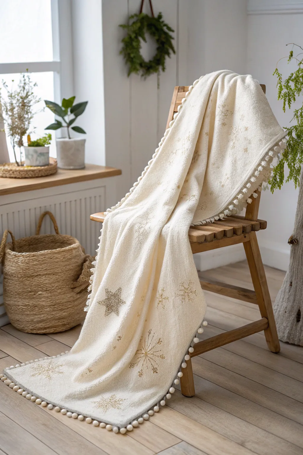 Wrap your little one in seasonal softness and style with this handcrafted snowflake baby blanket.