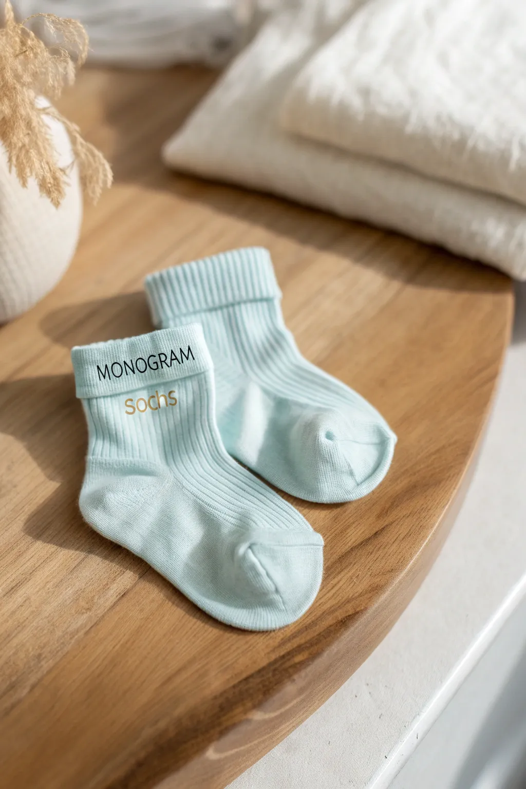 Adorably personalized: These monogrammed baby socks are the perfect blend of cute and practical for a baby boy's wardrobe.