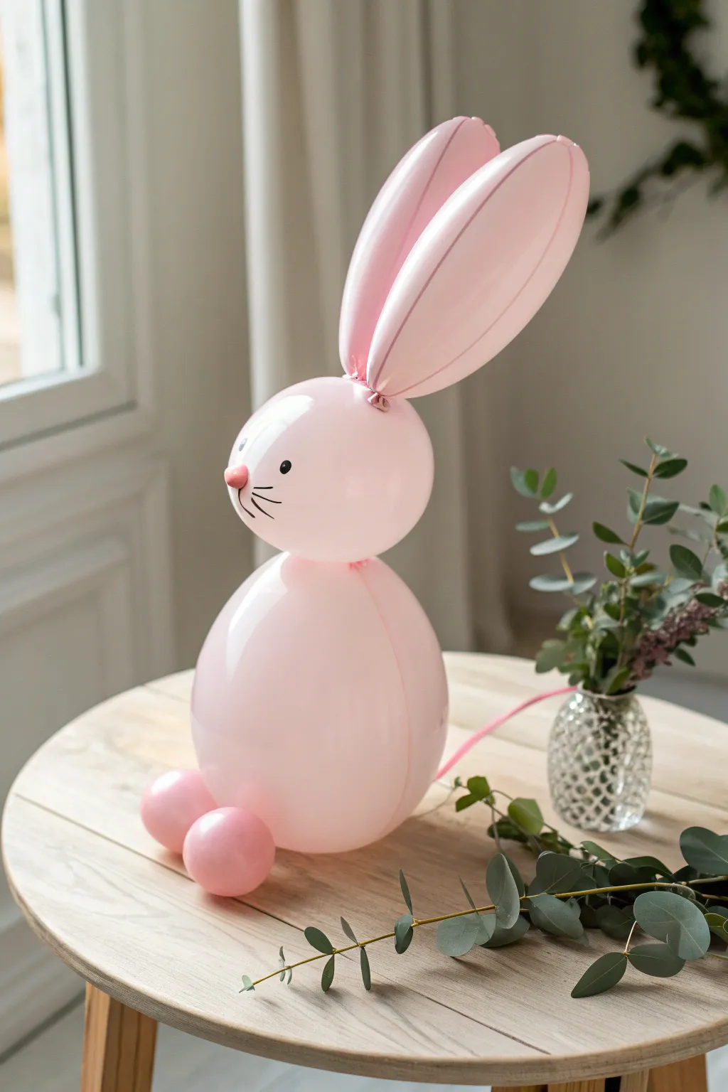 Embrace the charm of simplicity with this delightful balloon bunny, perfect for adding a whimsical touch to your spring celebrations.