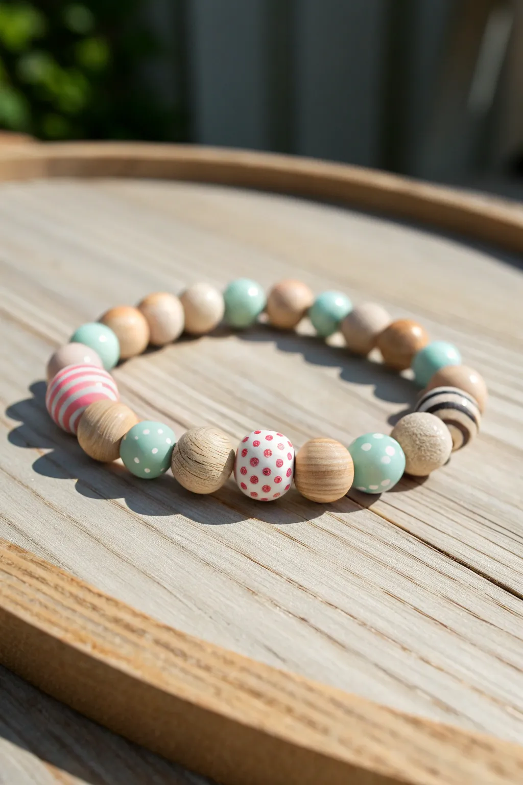 Embrace the art of simplicity with this beautifully patterned beaded bracelet, perfect for adding a touch of elegance to any outfit.