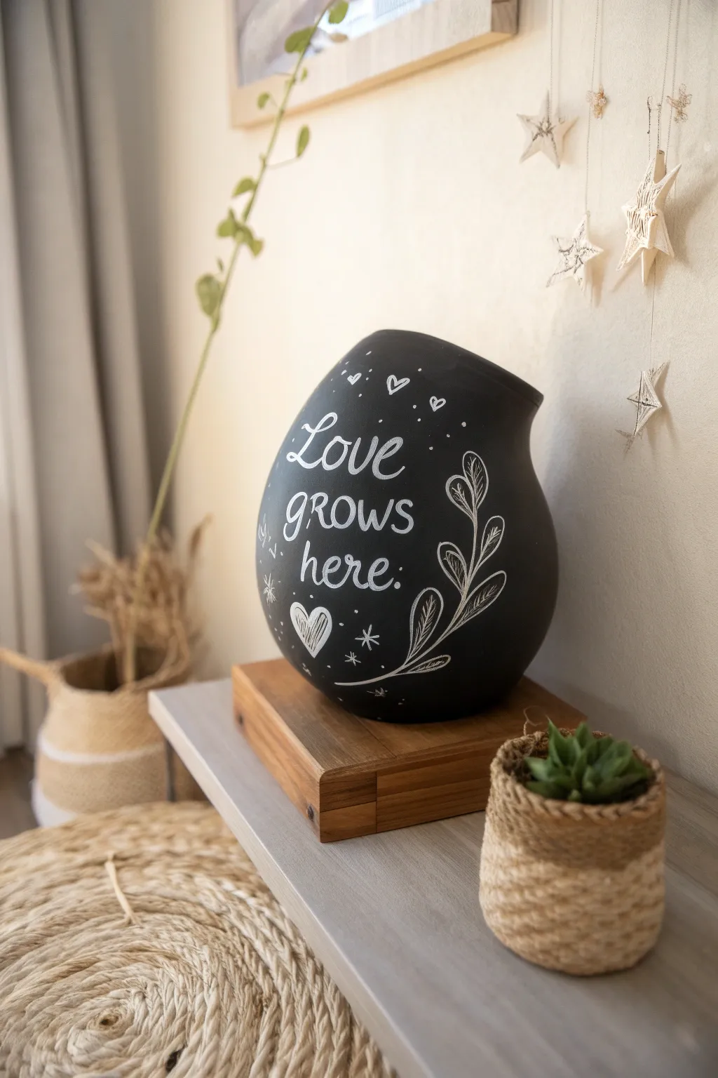 Transform your belly cast into a canvas of love with chalkboard charm. #CraftedMemories