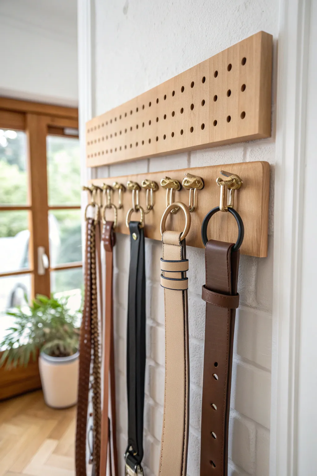 Transform your closet with a chic pegboard solution that marries function and style. #OrganizeWithStyle #ScandiBoho