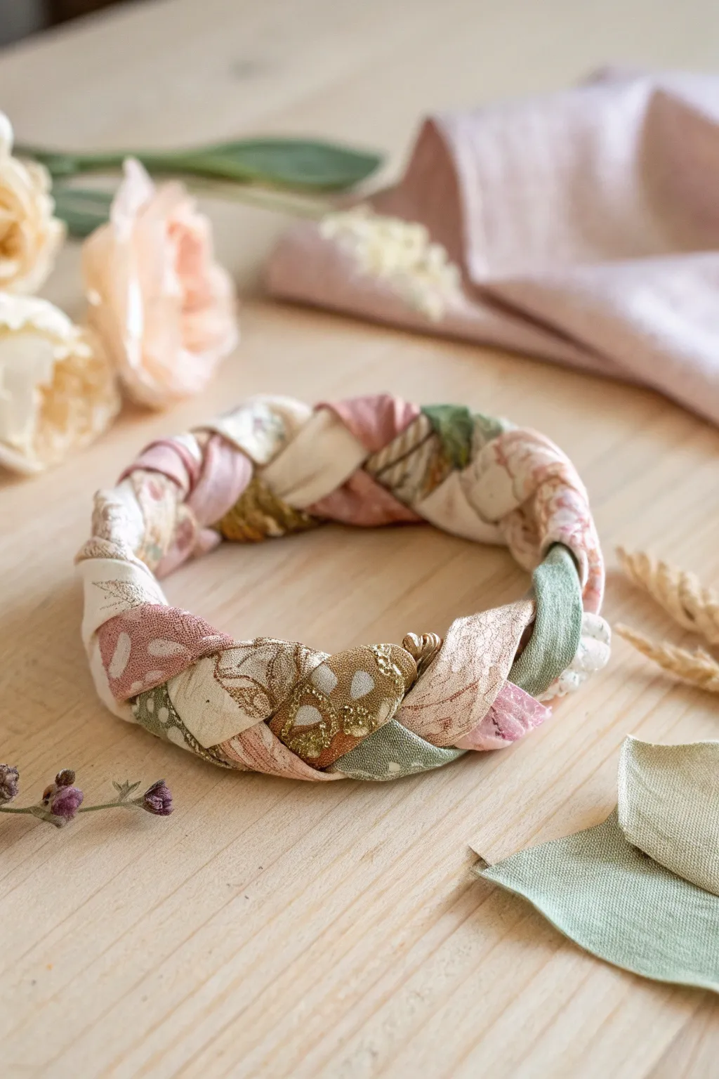 Embrace sustainable style with handcrafted fabric-wrapped bracelets – a perfect blend of personal touch and eco-friendly fashion.