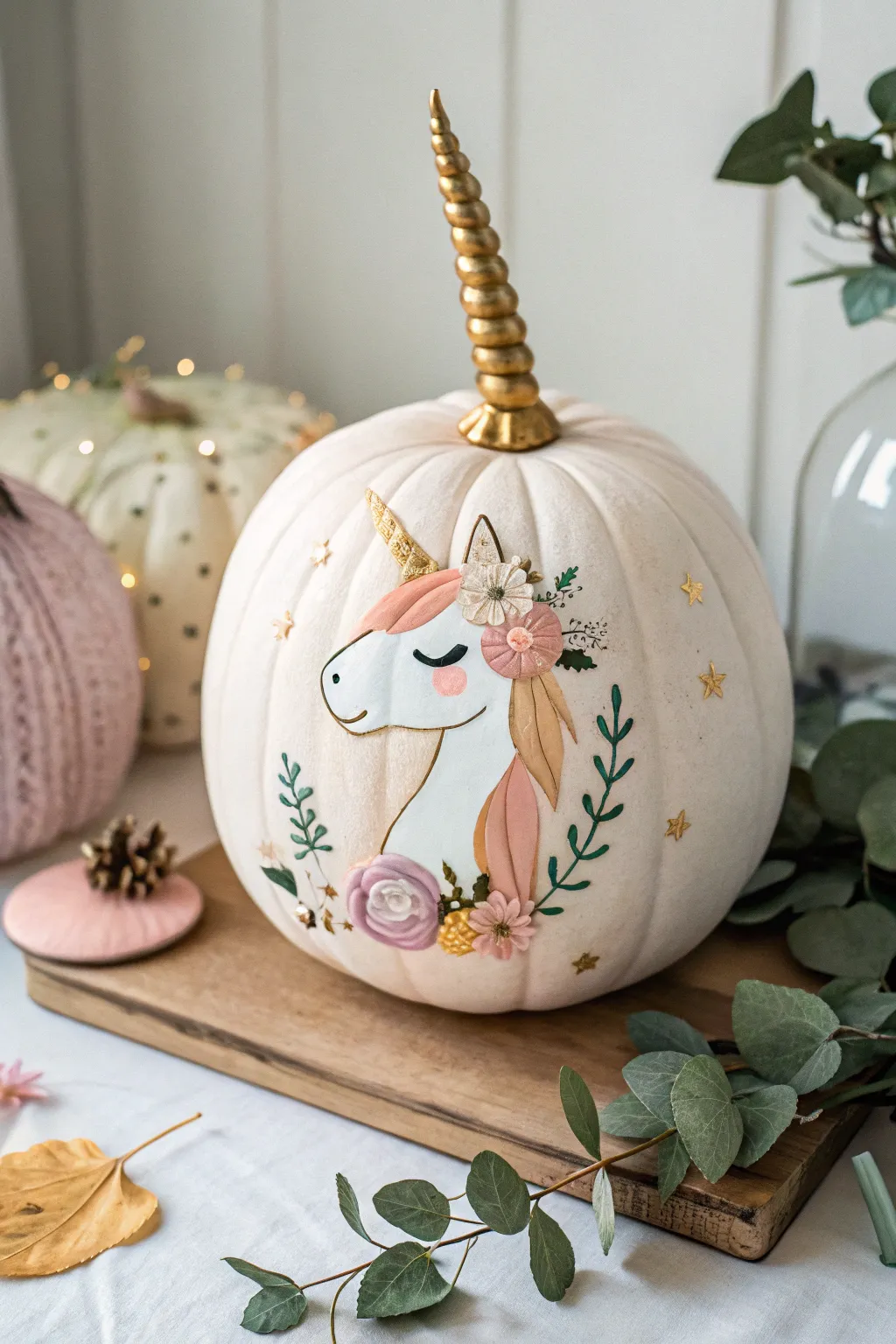 Unleash your inner magic with a fairy tale unicorn pumpkin, where simplicity meets enchanting beauty.