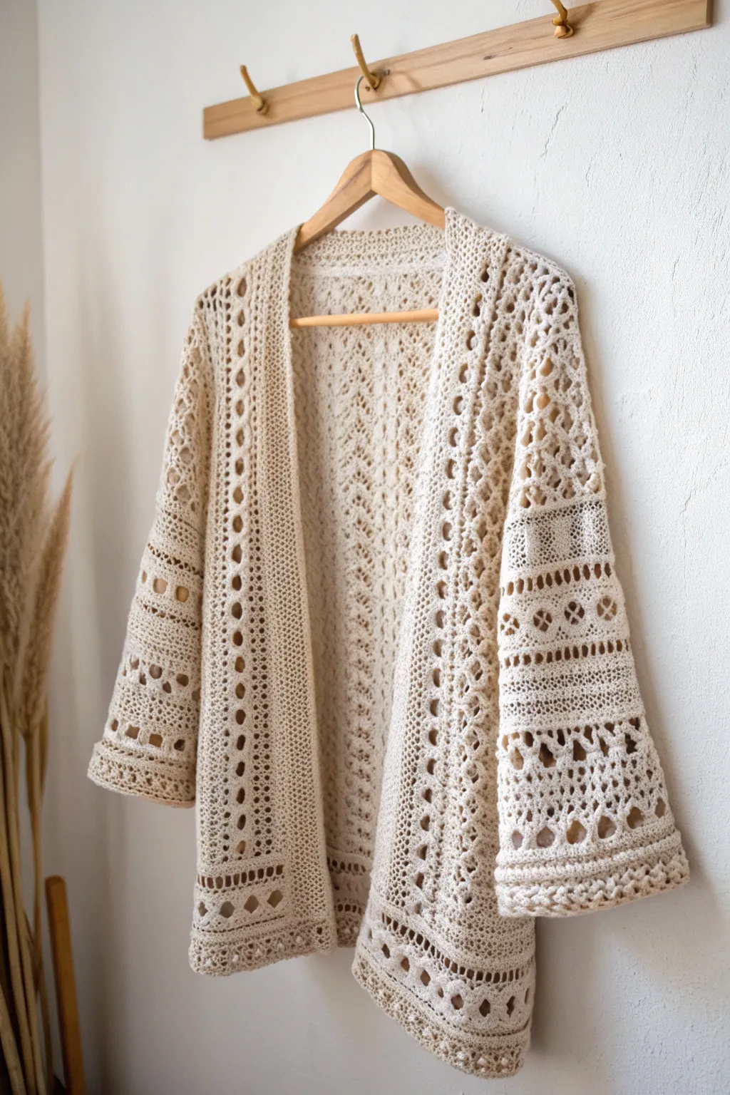 Elevate your style with the timeless elegance of a handmade crochet cardigan.