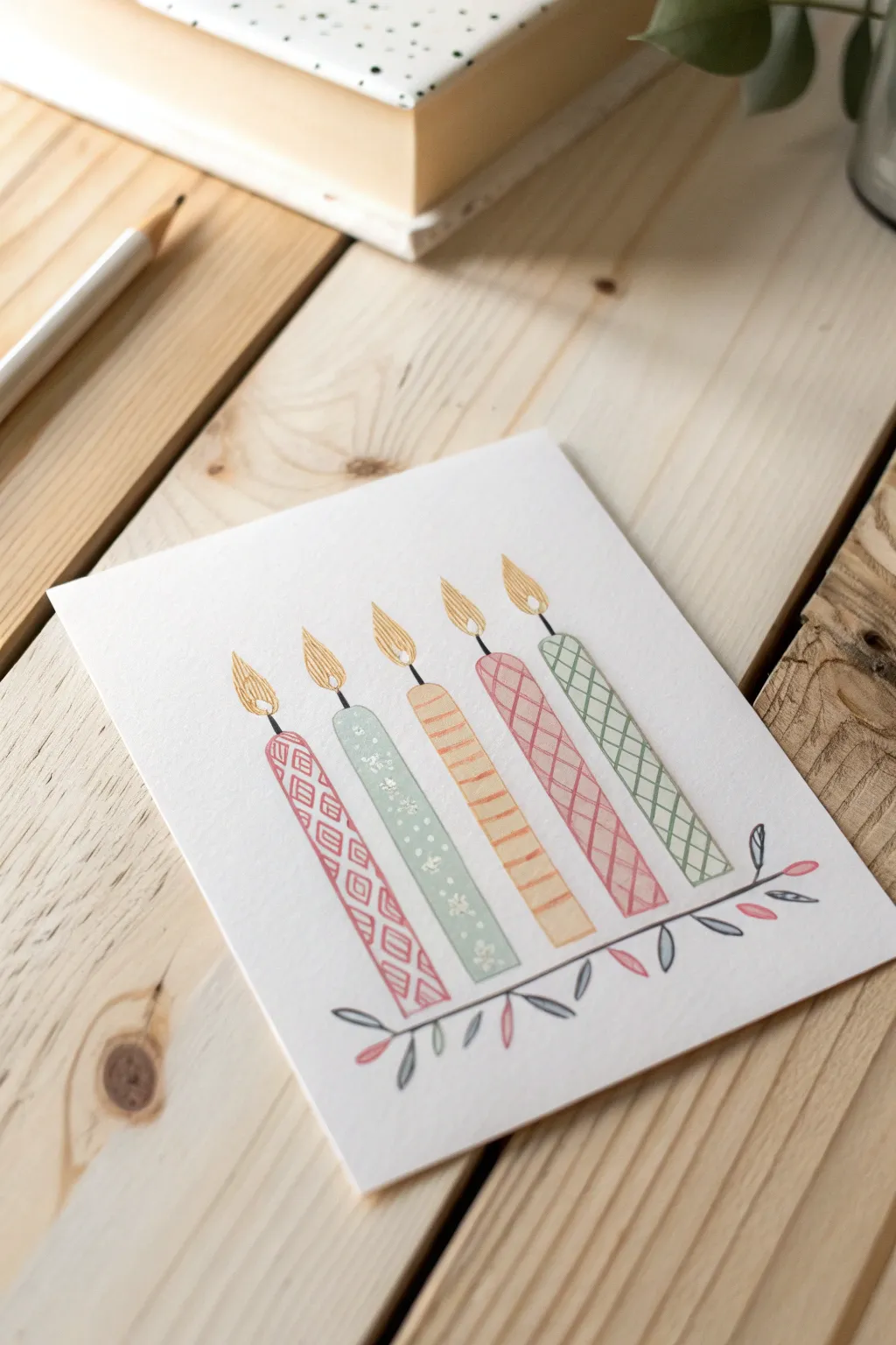Warm wishes: A minimalist candlelight birthday card that illuminates the heart.