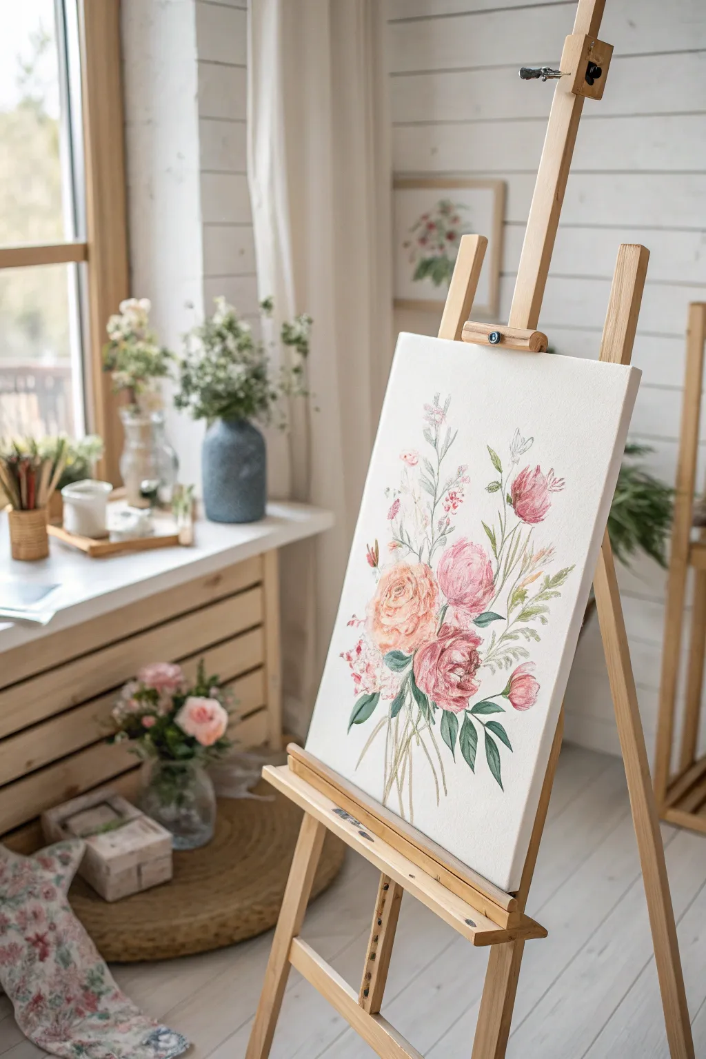 Unleash your creativity with a touch of floral fantasy on a blank canvas. Embrace the beauty of simplicity and nature.