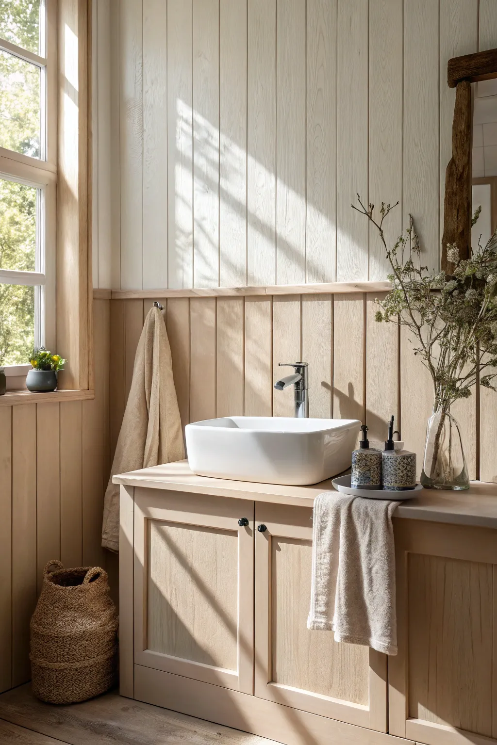 Embrace Neutral Sophistication: A touch of elegance with minimalist board and batten.