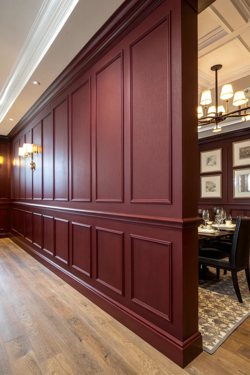 Transform your dining space with the opulence of deep burgundy, where craftsmanship meets luxury.