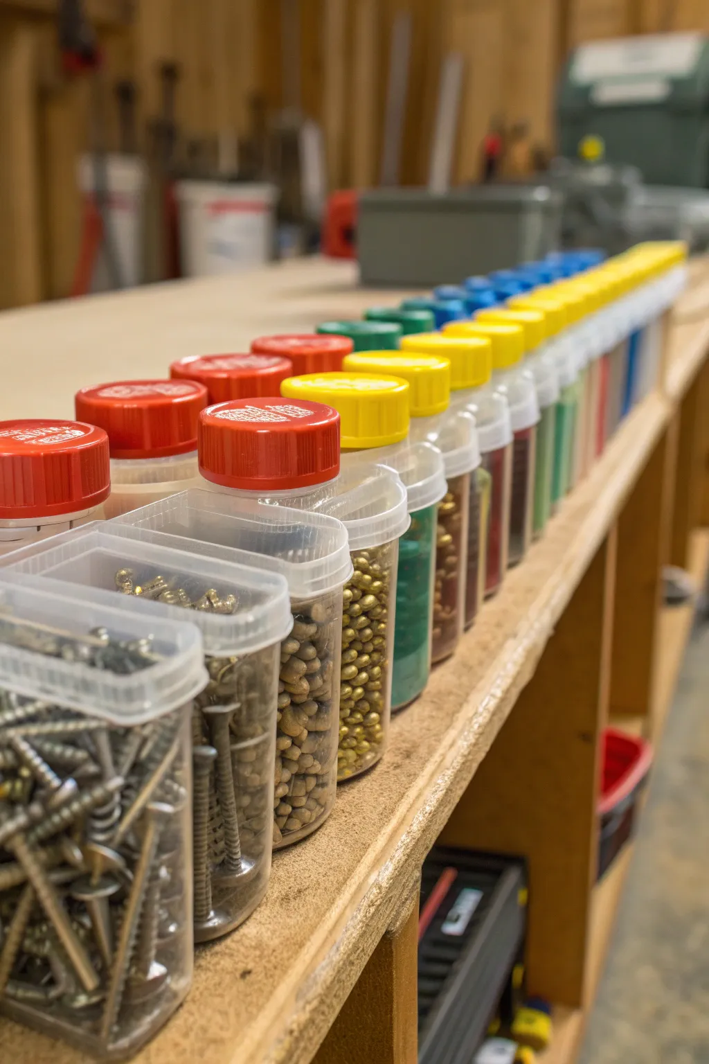 Streamline your projects with color-coded bolt storage for effortless organization and efficiency.
