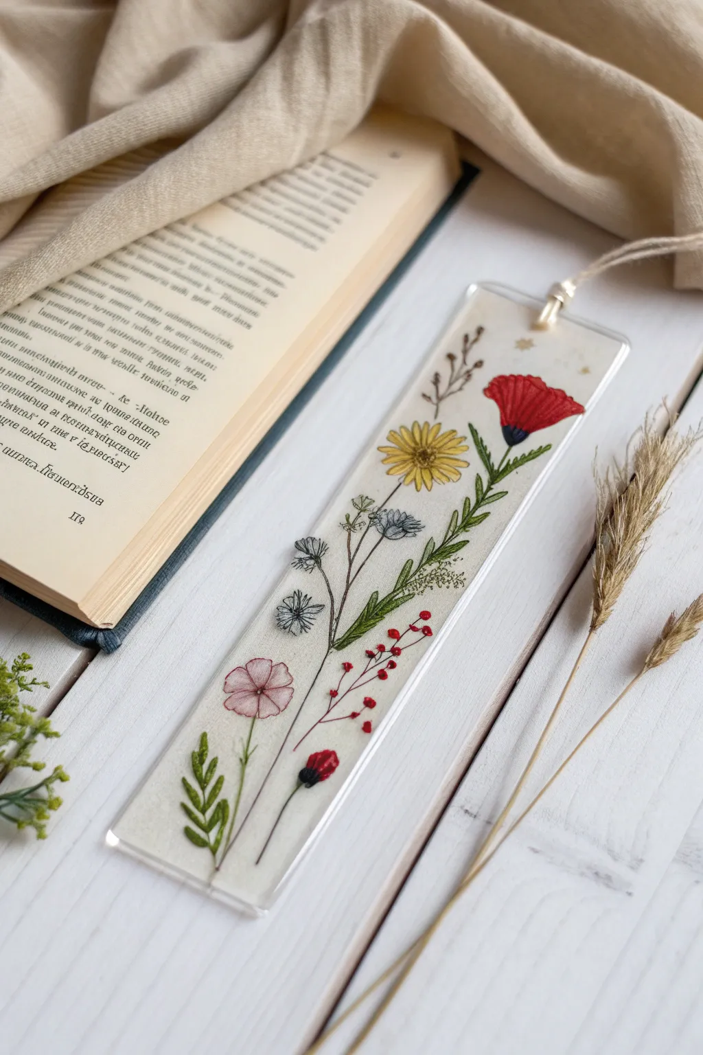 Embrace nature's elegance with these vibrant floral bookmarks, where craftsmanship meets simplicity.