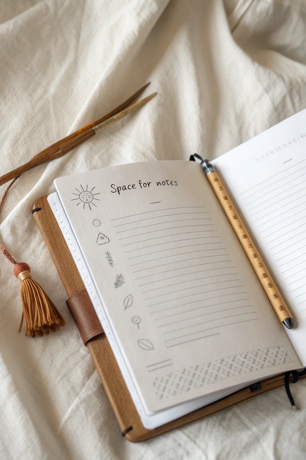 Create space for inspiration with a beautifully crafted notes section in your bullet journal.