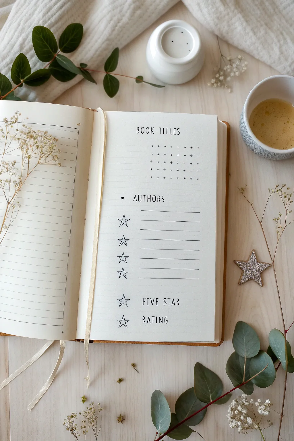 Track your literary adventures with style! This minimalist reading list journal page is perfect for book lovers who appreciate simplicity and natural beauty.