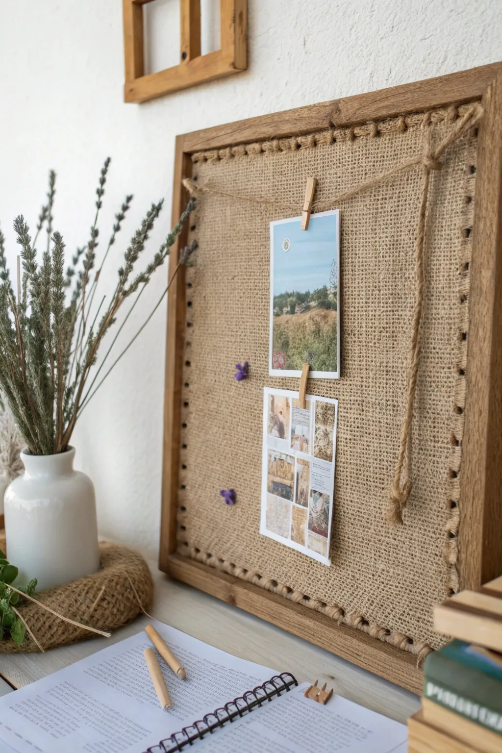 Add a touch of rustic elegance to your space with a charming burlap border.