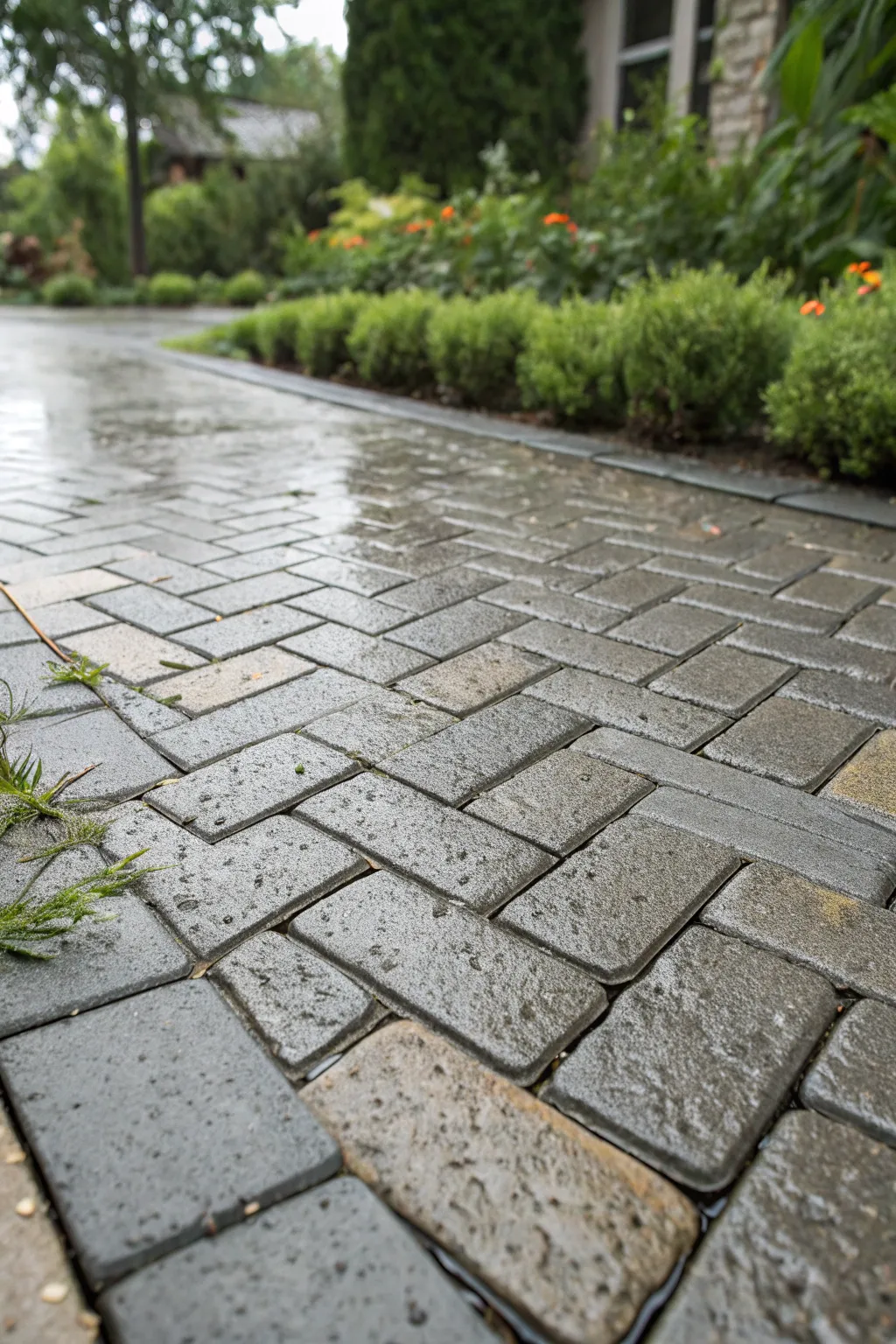 Master the elements with this expertly crafted permeable paver base, a perfect blend of function and style for your cabin foundation.
