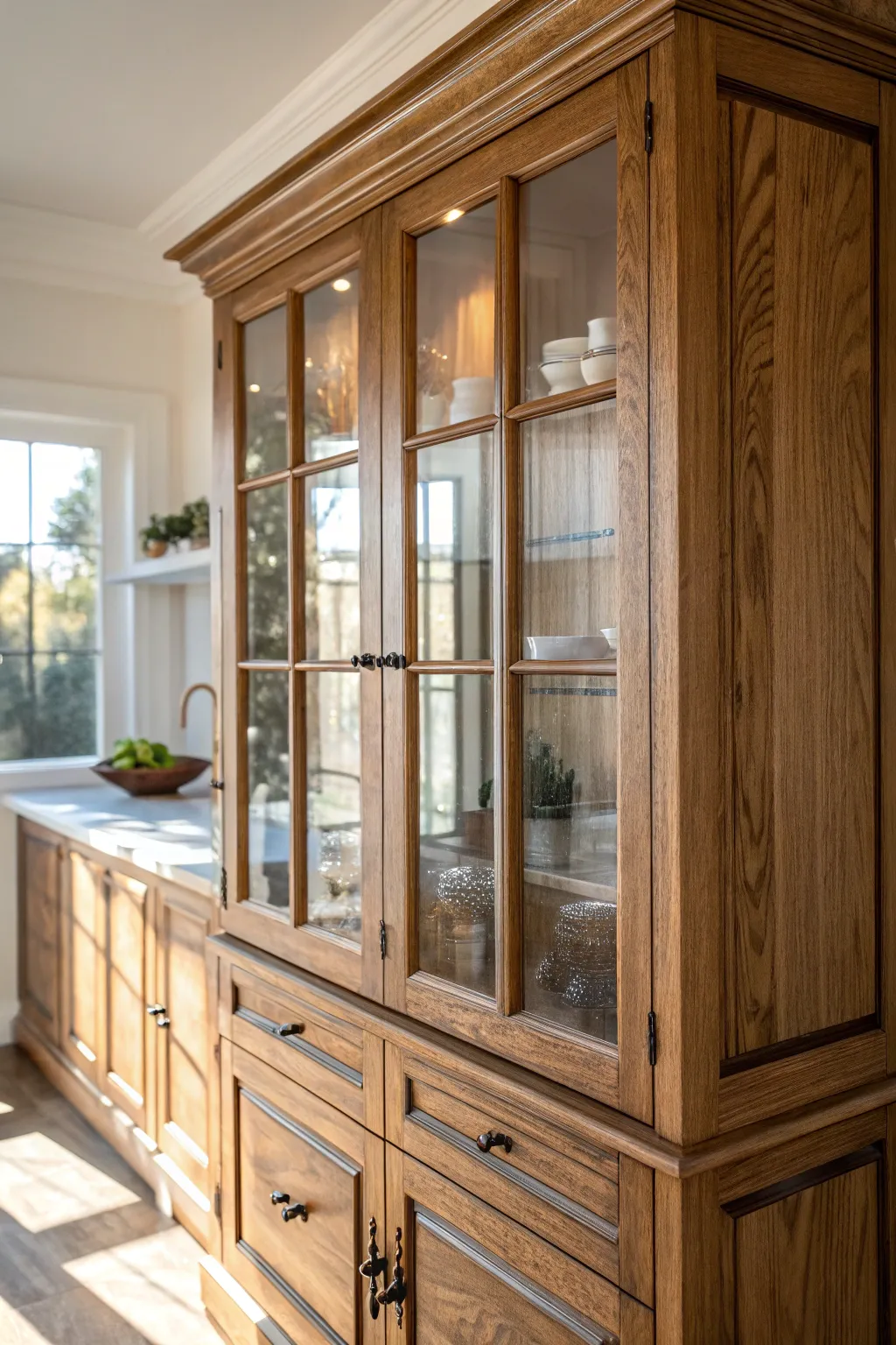 Transform your kitchen with the elegance of glass cabinet doors, where craftsmanship meets modern design.