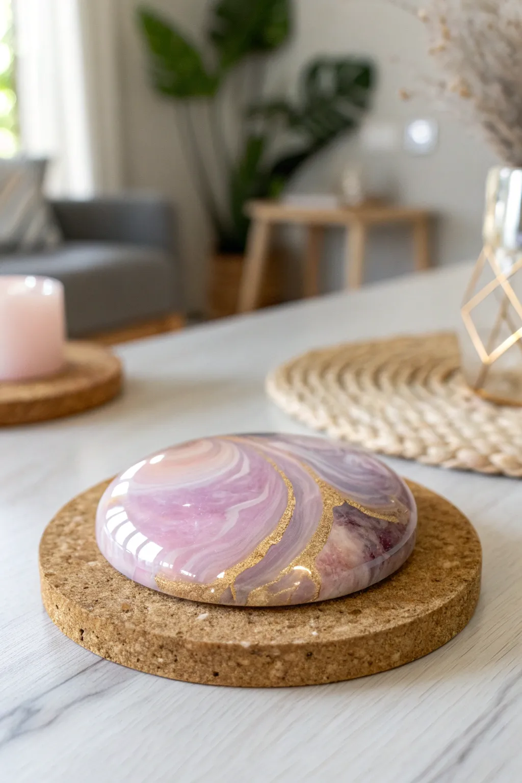 Elevate your table setting with these stunning personalized cabochon coasters—where craftsmanship meets elegance.