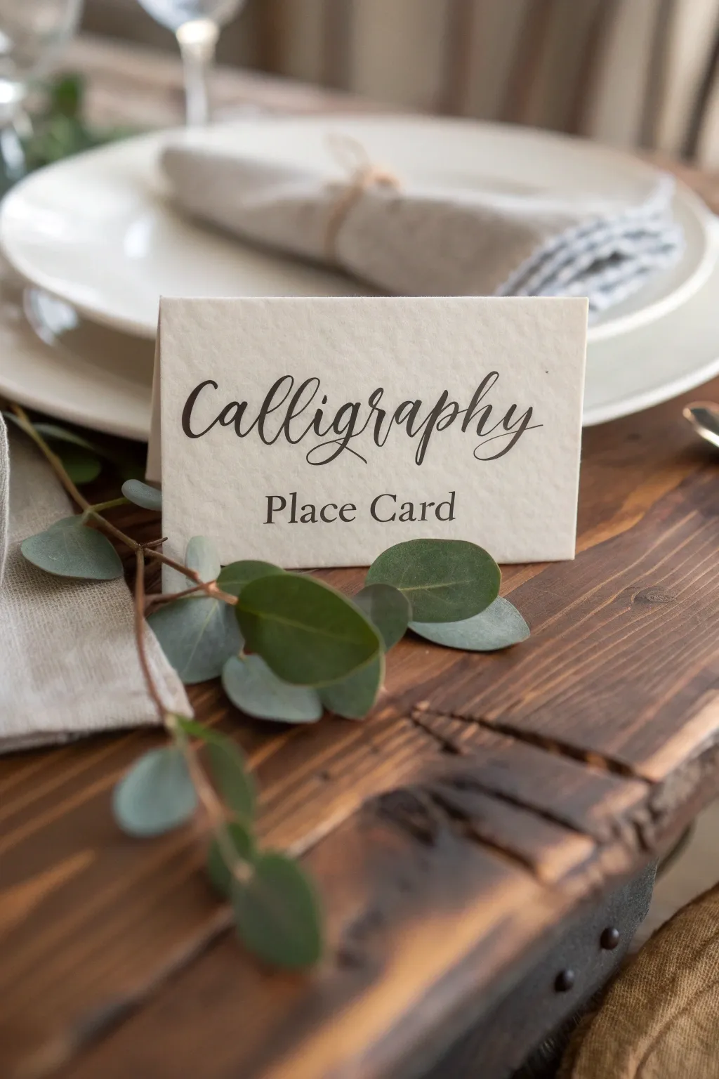 Elegant calligraphy place cards: a chic touch for your dinner party table.