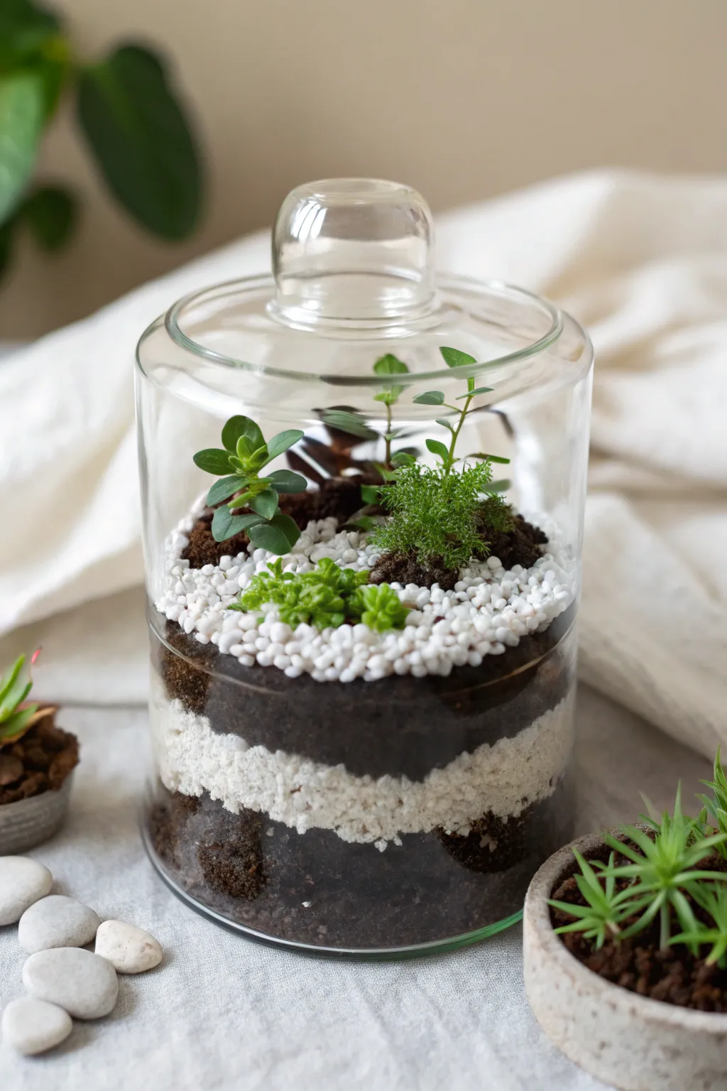 Transform your candle jar into a mini terrarium and bring a touch of nature to your space. #ScandinavianStyle #MinimalistDecor #BohoVibes