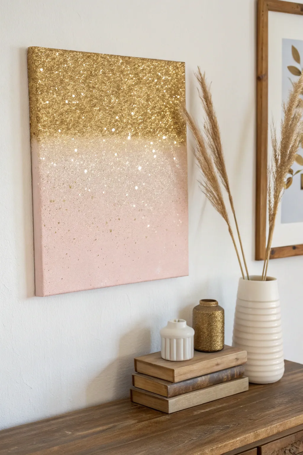 Transform your space with the enchanting allure of a glitter ombre masterpiece.