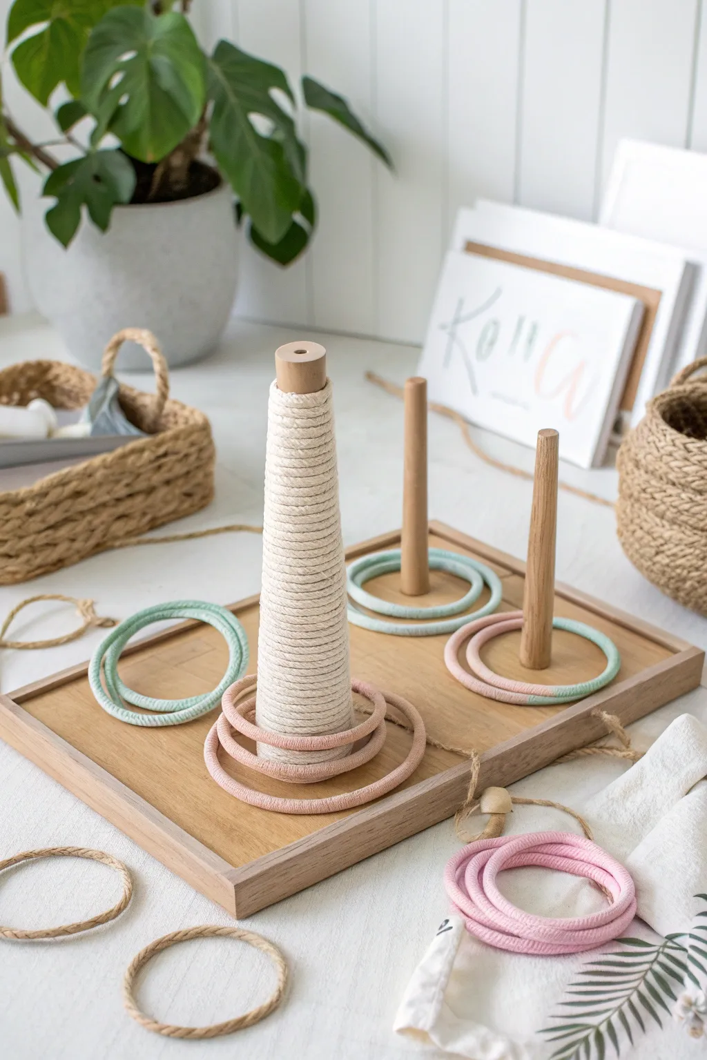 Bring the charm of a fairground into your home with this chic, eco-friendly ring toss game!