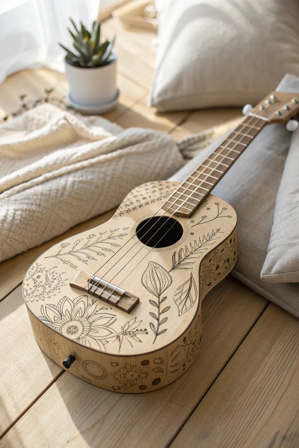Strum your creativity with this charming cardboard guitar, where minimalism meets boho elegance.