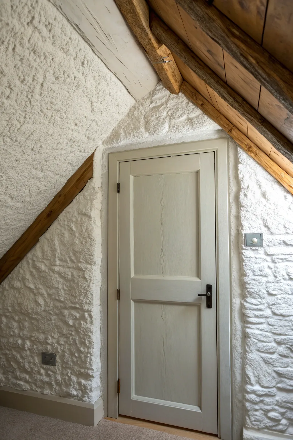 Master the art of subtlety with a camouflaged ceiling attic door, blending elegance with craftsmanship.