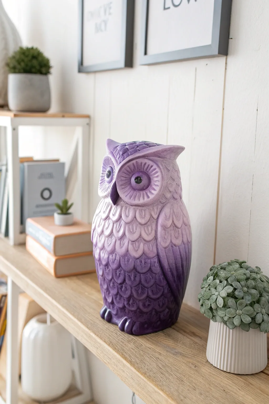 Elevate your space with this stunning ombre ceramic owl, a perfect blend of Scandinavian minimalism and boho charm.