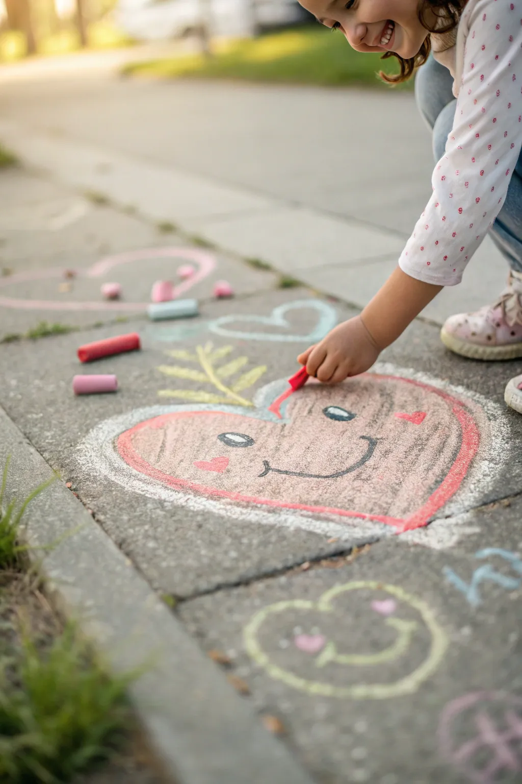 Capturing love in every stroke: Heartfelt chalk art that warms the soul.